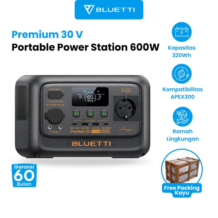 Gambar Power Station Portable BLUETTI PREMIUM 30 V2 600W 320Wh Powerbank Genset | Garansi Resmi dari Kanbai Surabaya Kota Surabaya Tokopedia
