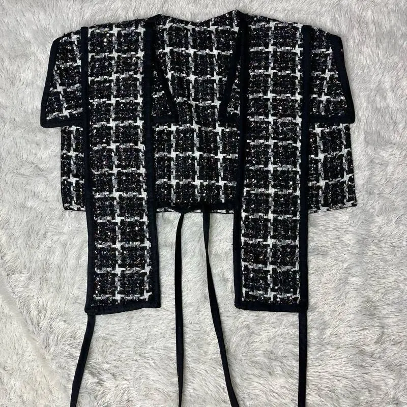 Lula vest rompi outer tweed atasan wanita Casual 4