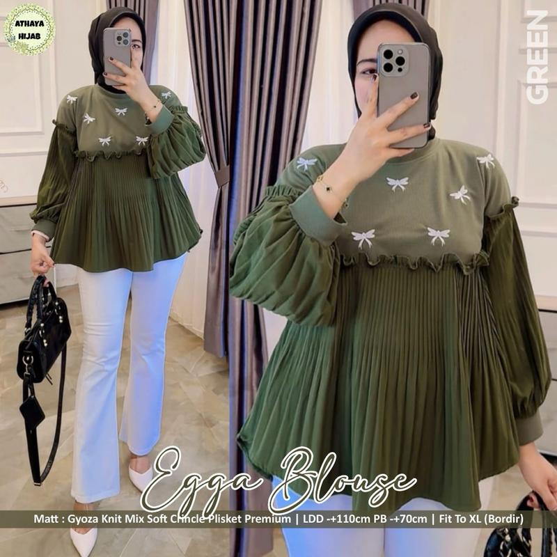 BLOUSE KNIT CIQITA ATASAN WANITA MIX BORDIR PITA Top Casual 5