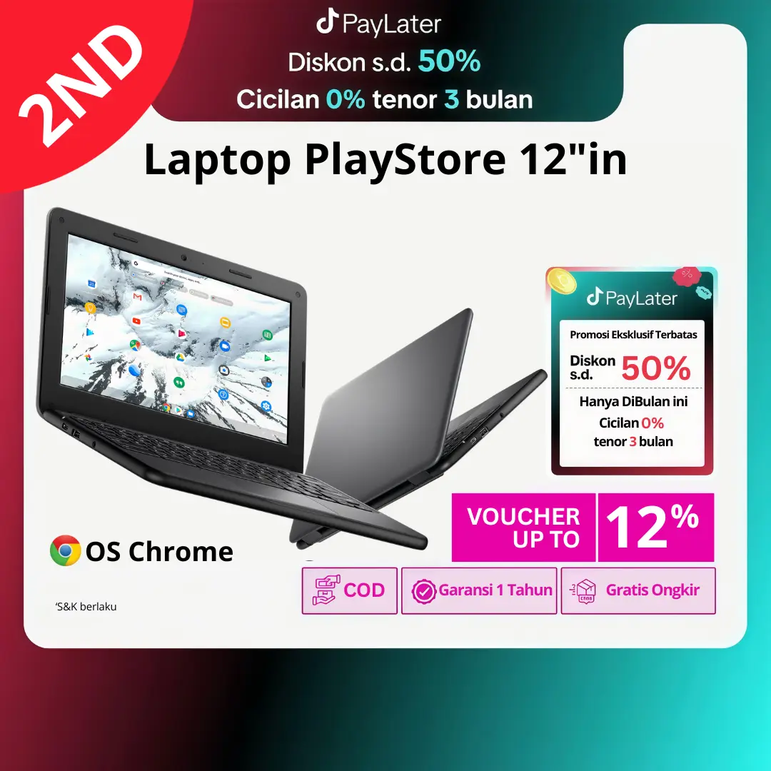 Laptop PLAYSTORE Bisa Gaming Editing | OS CHROME | RAM 4GB SSD Slim Tipis Ringan