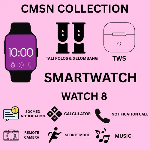 PAKET LENGKAP!! JAM TANGAN FASHION SERIES 8 {HEADSET + 2STRAP + JAM LED}