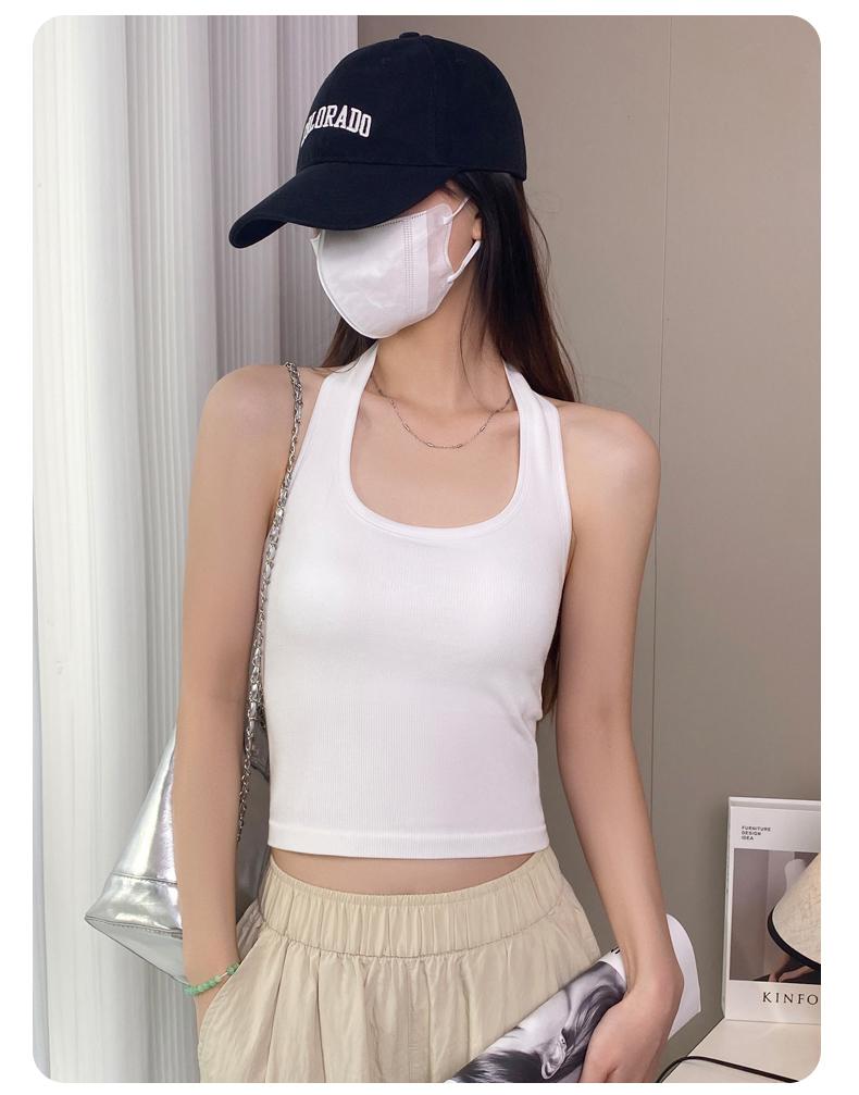 Product Introduction of Áo Yếm Cổ Chữ U, Màu Trơn Áo Vest Nữ Dáng Ôm, Thích Hợp Cho Mùa Hè, Thiết Kế Lưng Thanh Lịch, Áo Cơ Sở Thời Trang, Thích Hợp Cho Thể Thao 6