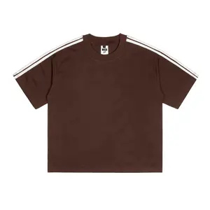 WUSH CLUB BOXY STRIP FIT TEE BAJU KAOS DISTRO PRIA WANITA OVERSIZE COTTON COMBAD 24S DARK BROWN