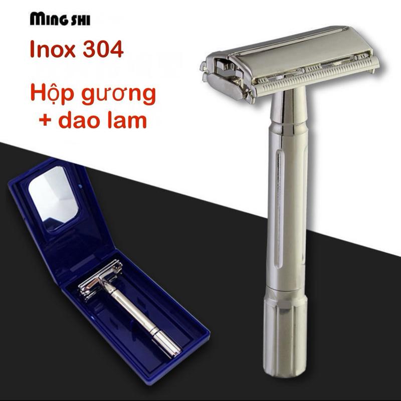 Hộp dao cạo râu truyền thống cánh bướm bằng inox không han gỉ