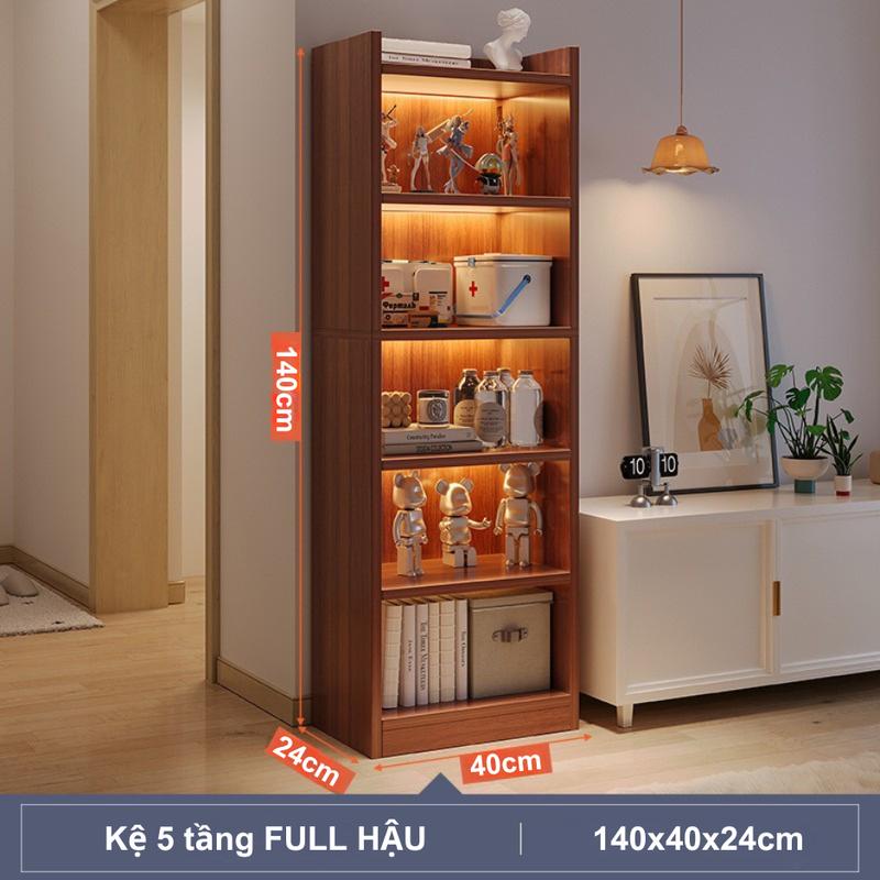 Kệ sách 5 tầng, góc tường,nhiều tầng, kệ đa năng lắp ghép có HẬU FULL chất liệu gỗ MDF phù Melamine ND40
