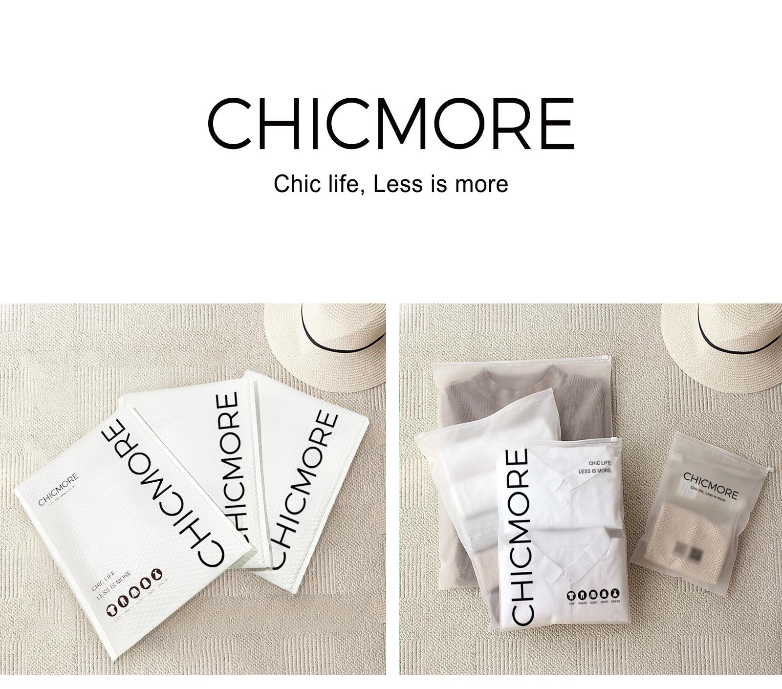 CHICMORE Gaun longgar lengan panjang dengan rok midi dan gaya anggun