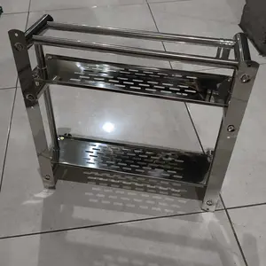 Rak Kamar Mandi Rak dinding kamar mandi Stainless Steel minimalis 1/2/3 TingkatRak Handuk Gantungan Dinding Stainless Steel Rak Dinding & Stabil Bisa Menyimpan Sabun Sampo Sikat Gigi