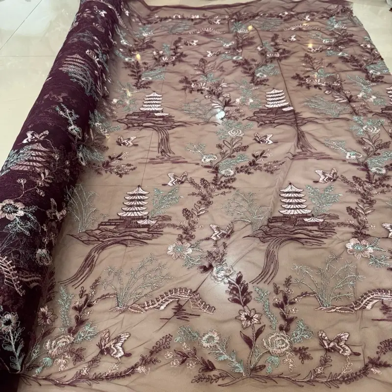 Kain tulle bordir motif pagoda 3