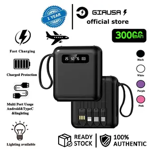 Powerbank Mini Lightweight 30000mAh with 4 USB 3.0 Fast Charging Ports LED Digital Display Powerbanks 20W Dual USB Flashlight TypeC Micro