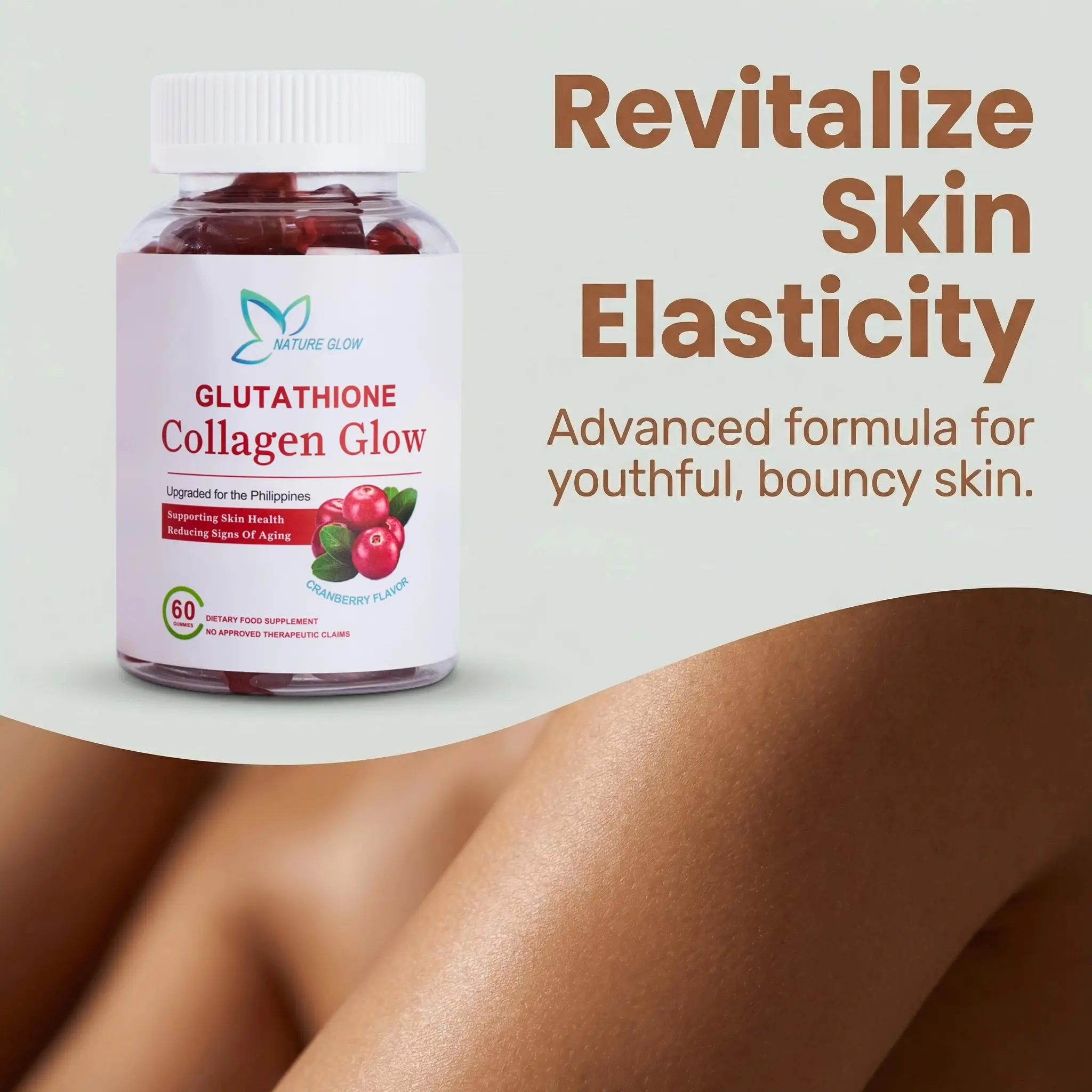 FDA APPROVEDNature Glow 60PC Glutathione Collagen Glow Gummies cranberry  flavor - TikTok Shop Philippines
