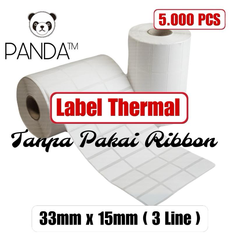 Label Direct Thermal 33x15 3 Line isi 5.000 Core 1 inch (Tanpa Pakai Ribbon)
