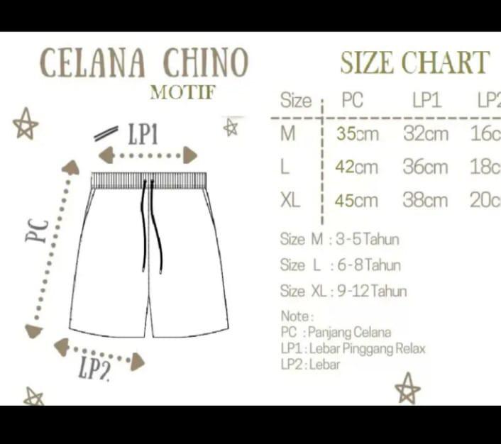 Product Introduction of Cowok Cewek//Celana pendek chinos motif anak//motif karakter fashion 0