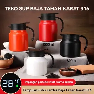Teko Terisolasi Baja Tahan Karat 316/Teko Rebus Rumah Tangga/Teko Rebus/Teko Kopi Portabel/Teko Rebus 316 1000ML/Mode Tea