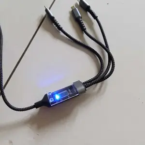 [COD] PLUGS Cable Data 3in1 BLACK Kabel Data Micro USB Type C Warna Hitam Lightning Fast Charging Pengisian Daya Cepat