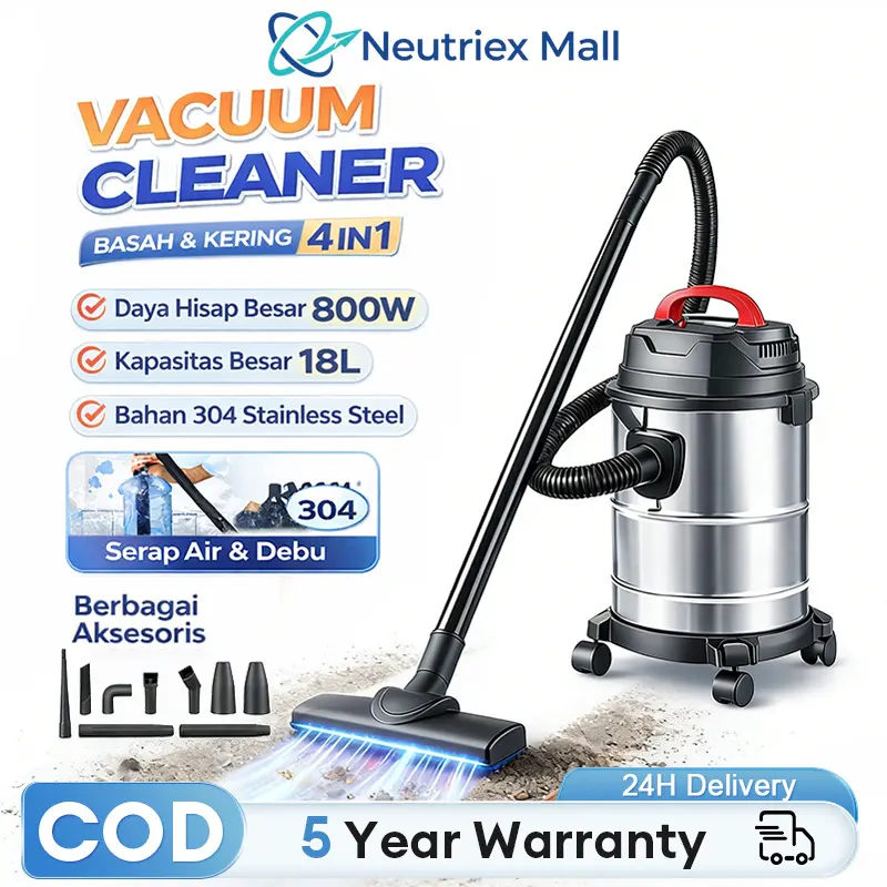 【COD】Tixx Vacuum Cleaner 18L 3in1 Vakum/Air Hisap/Blower Sedot Debu Basah Kering Vacum Blower Wet Dry Penyedot Debu Japanese Made vacuum cleaner portable vakum cleaner rumah pembersih vacuum cleaner wet and dry vacuum cleaner mobil vacum