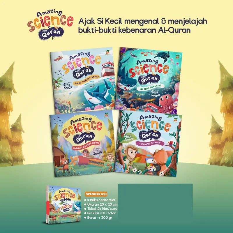 Buku Cerita Hewan Bergambar Serial Amazing Science Sains From Qur'an Keajaiban Laut dalam quran anak usia  4 tahun PAUD TK  Ziyadbooks Official 1
