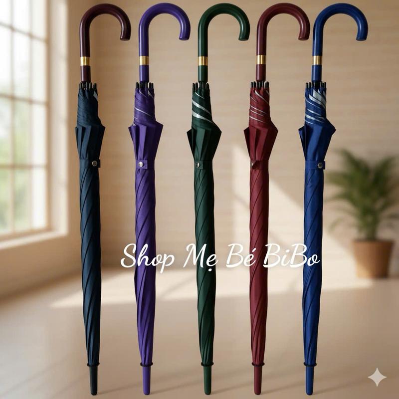  Ô dù cầm tay 2 lớp  cán dài che mưa loại to rộng cứng chắc chắn chống tia UV không bị lật ô 