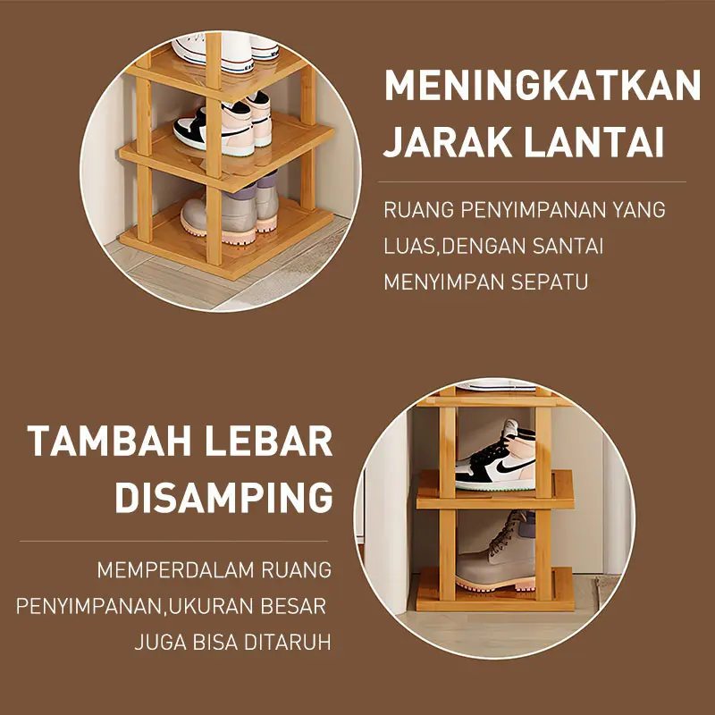 OKE Rak Sepatu 9 Susun Rak serbaguna kayu Rak Serbaguna Tempat Rak Sepatu Tembok Rak Sepatu Minimalis 1