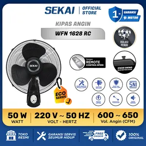 SEKAI Kipas Angin Dinding Remote / Wall Fan 16 Inch Remote Control - WFN 1628 / 1628 RC