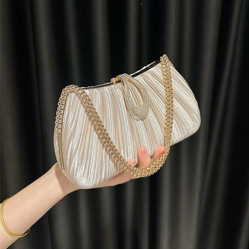  Túi xách đi tiệc satin xếp ly phong cách thanh lịch sang trọng T61 