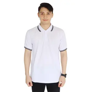 liso wear - Kaus Polo Shirt Polos Putih Kerah Stripe Pria Seragam Baju Pendek Katun Cowok Dewasa
