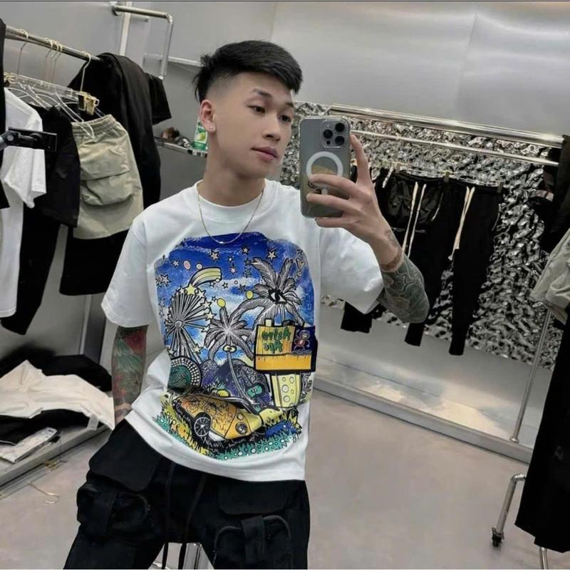 Áo phông nam nữ cộc tay cổ tròn Cây Dừa in oto boy phố mới 1