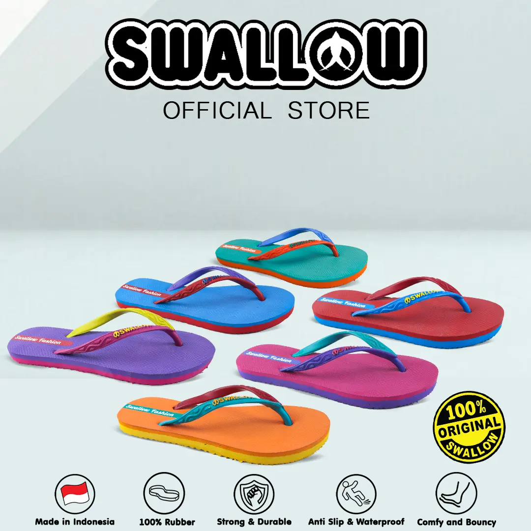 Swallow Sandal Jepit Fashion Female Color Collection - Sendal Karet Dewasa Wanita Anti Selip