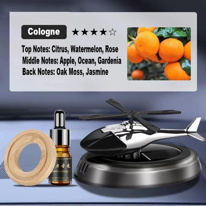 Product Introduction of Car Helicopter Solar Rotating Car Fragrance Diffuser Car Fragrance Decoration Car Air Freshener Ornaments Deodorant Perfume Diffuser 7