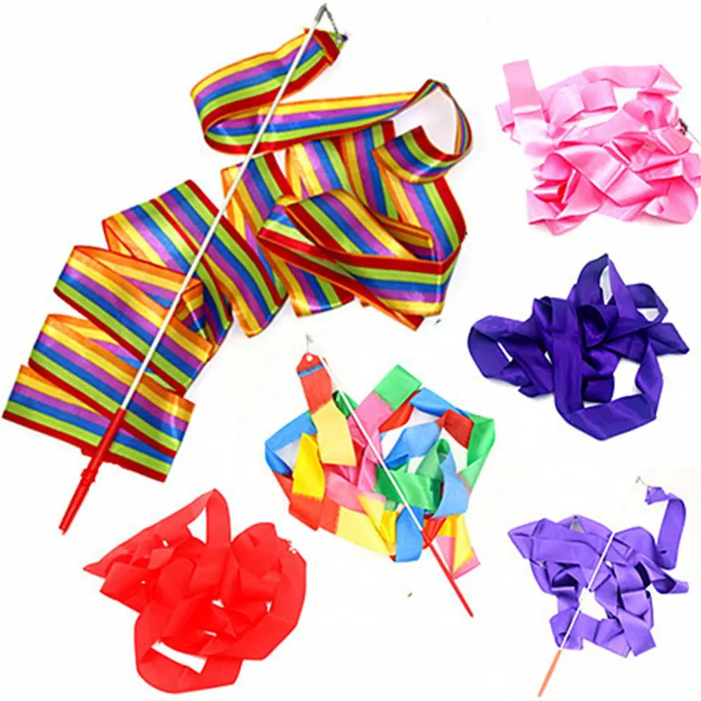 Sports Adult  Art Ballet Gymnastic 4M Gymnastics Ribbons Props Dance Stick Ballet Streamer