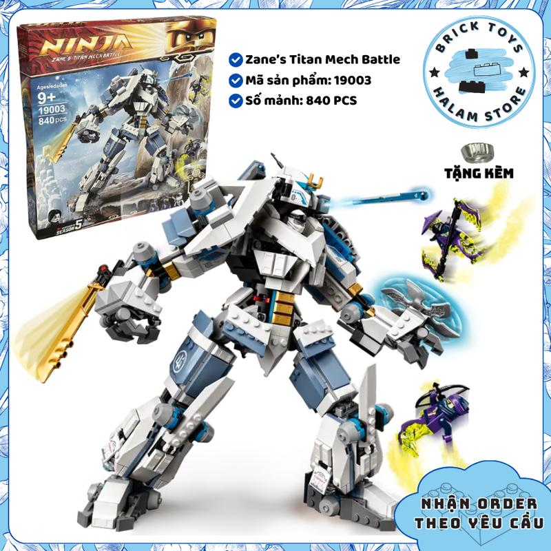 [RẺ VÔ ĐỊCH] Đồ chơi lắp ráp Ninjago 19003 11660 Zane Titan Mech - Mô hình toy Robot Titan của Zane