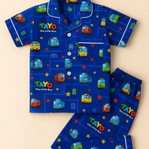 BAJU TIDUR ANAK LAKI LAKI TERLARIS USIA  3 BULAN -10 TAHUN Katun Lengan PENDEK