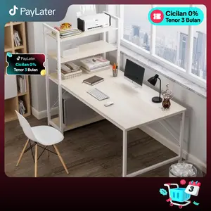 Etife Meja belajar / Meja belajar dengan rak buku/ meja kerja / Meja Kerja dengan Rak Serbaguna (H table)