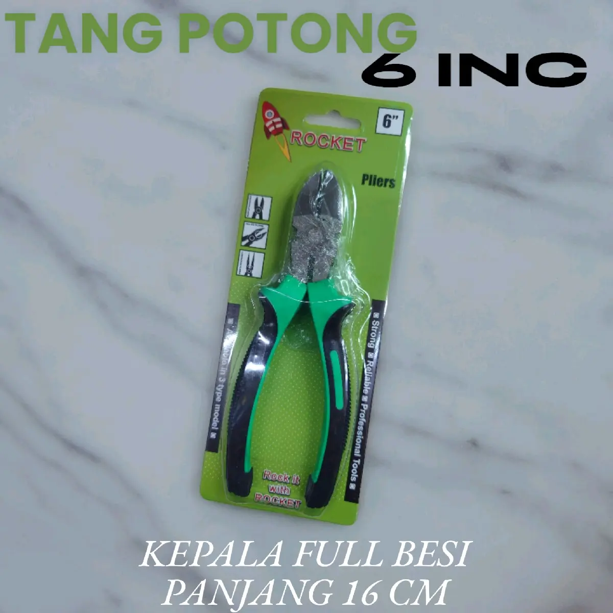 TANG POTONG 6INC MURAH ROCKET GAGANG KARET A1034