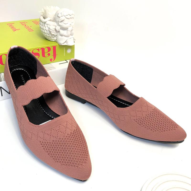 Kayzineva DD-01 Flat Shoes Wanita Kerja Tali Tengah Rajut Premium Sol Hitam Karet Perempuan 3