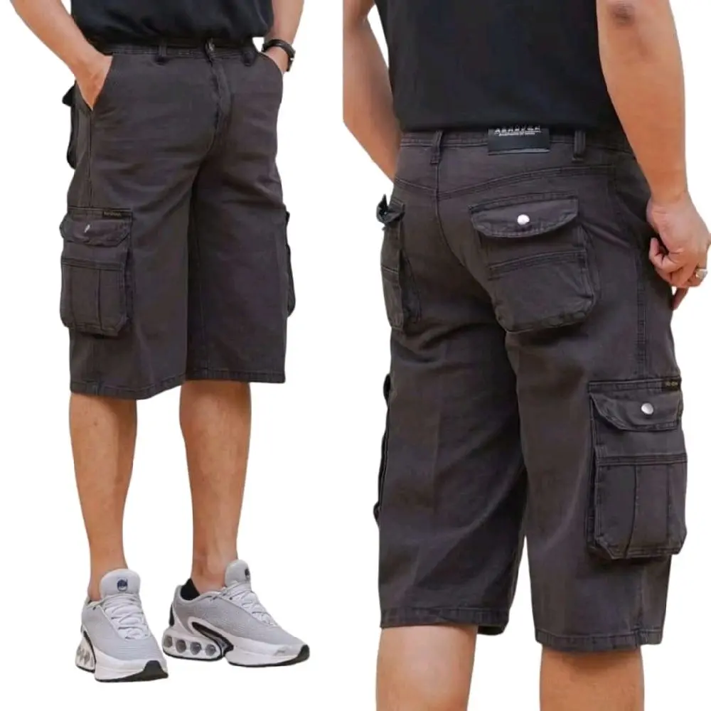 Celana Pendek Cargo Semi Jeans Bawah Lutut PDL Bahan Tebal Kualitas Premium untuk Pria