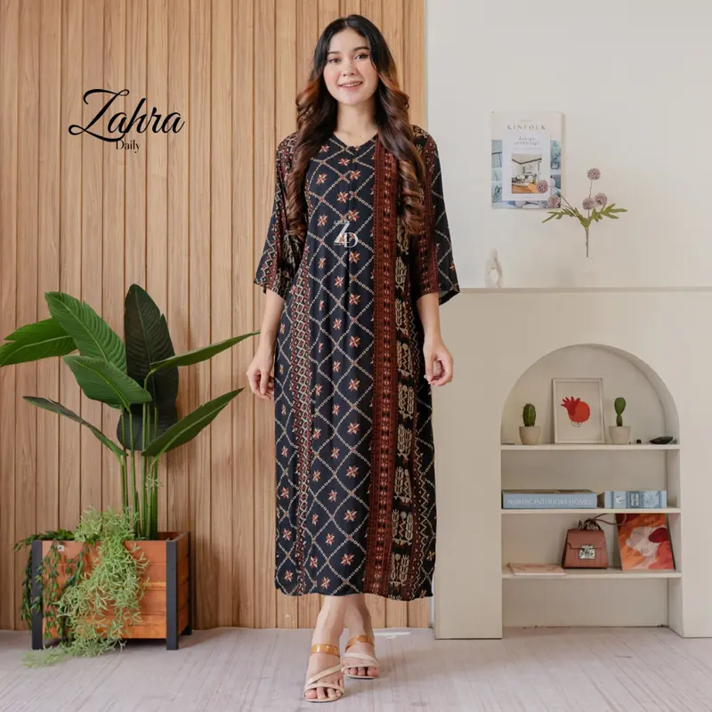 ZAHRA DAILY | Daster Motif Terbaru Lengan 3/4 Katun Rayon Premium 0