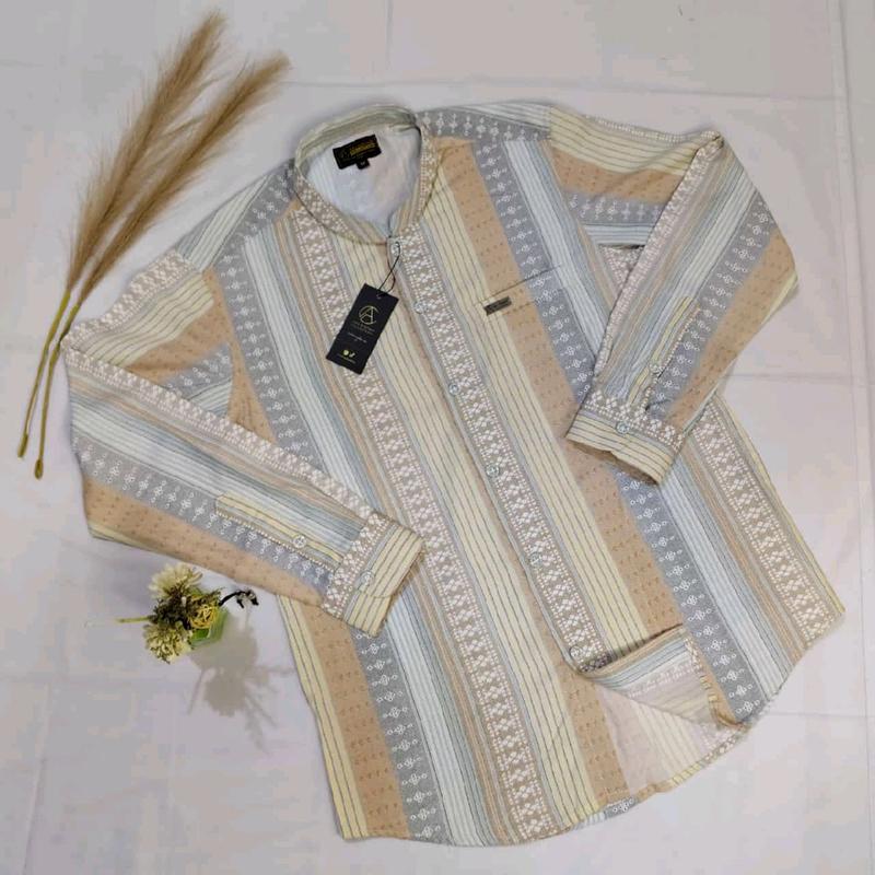 KEMKO (KEMEJA/KOKO) MOTIF T-RISET TERBARU, TANGAN PANJANG, KERAH SANGHAI 3