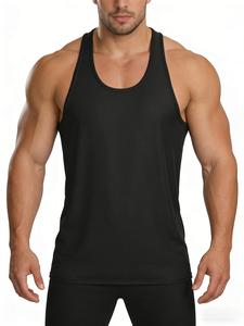 Camiseta sin mangas para hombre de color sólido, ligera y transpirable de secado rápido, ideal para entrenamiento de gimnasio, fitness y ropa deportiva de baloncesto