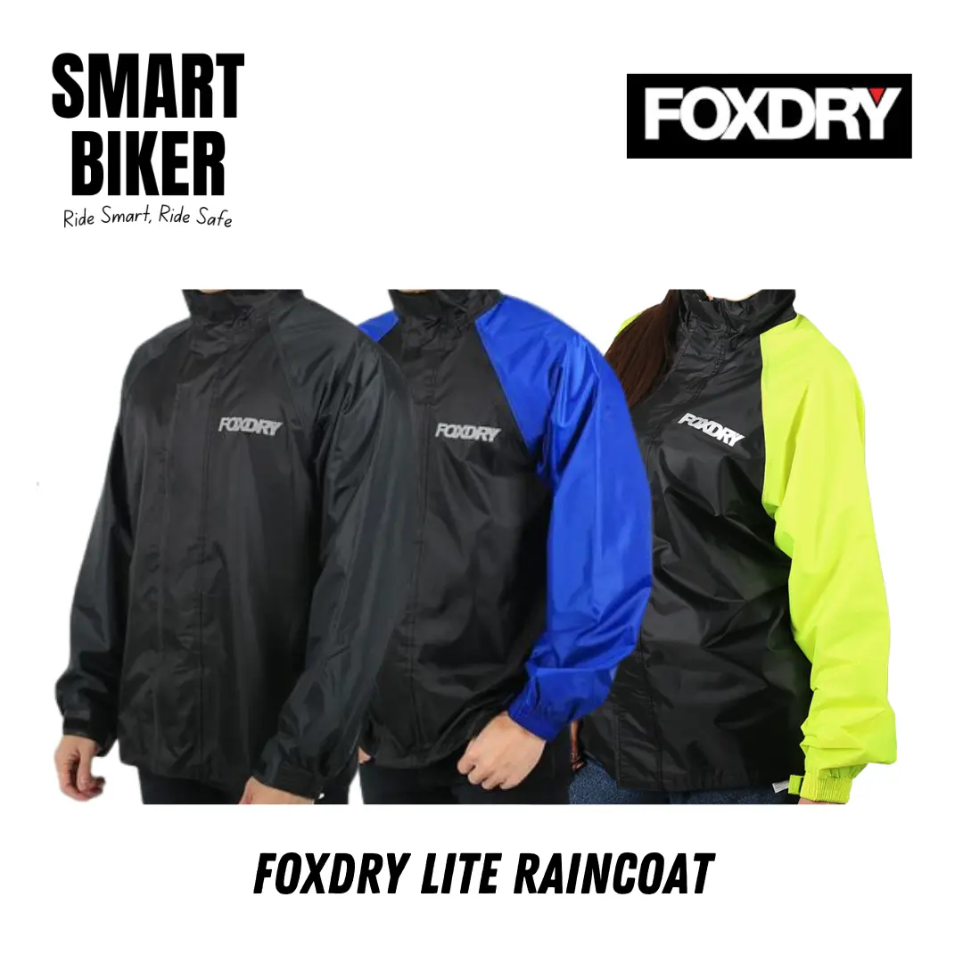FOXDRY Lite Raincoat Windbreaker Baju Hujan Rainsuit Motorcycle Waterproof Jacket Kalis Air