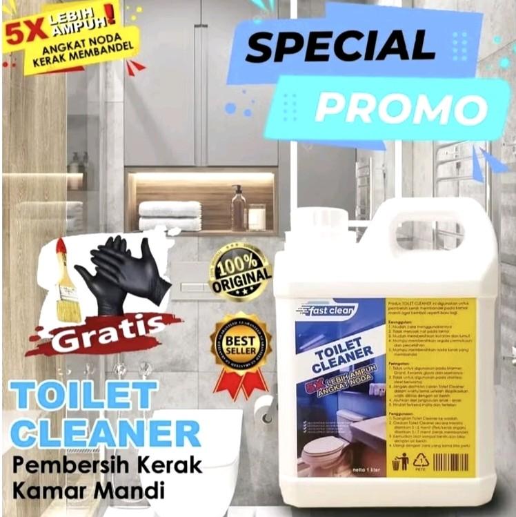 FASTCLEAN TOILET CLEANER Terbaru Pembersih Kamar Mandi Viral Pembersih Serbaguna 1Liter Free Kuas & Sarung Tangan Cairan 1
