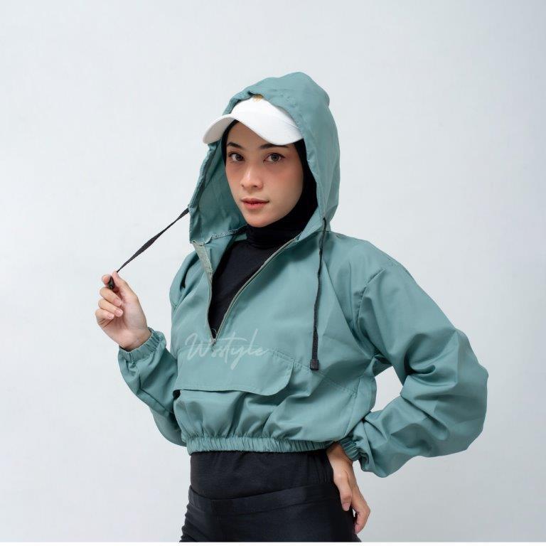 Croptop Wanita Dewasa Saku Depan Jaket Crop Parasut  Sport Korean style Jaket Parasut Jogging Gim  Jaket Olahraga Terbaru Crop Ringan  Simple Terbaru Jaket Parasut  Cepat Kering Anti air Nyaman  Bahan  Despo Premium Abu 0