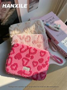 1PC Bolsa para tablet iPad de estilo coreano con lindo corazón de macarrón y piel de cordero, bolsa de almacenamiento para laptop de 11/13/15 pulgadas, bolsa para laptop resistente a golpes y caídas, funda protectora para Mac Book de mujer