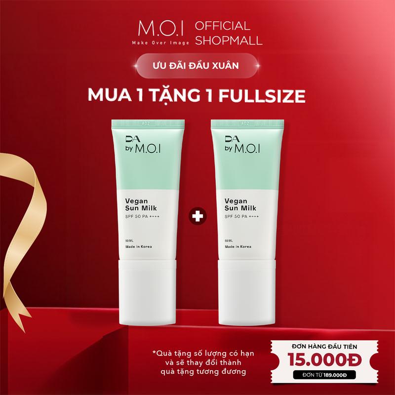 MUA 1 TẶNG 1 Kem chống nắng thuần chay Skincare DA by MOI Vegan Sun Milk 50ml