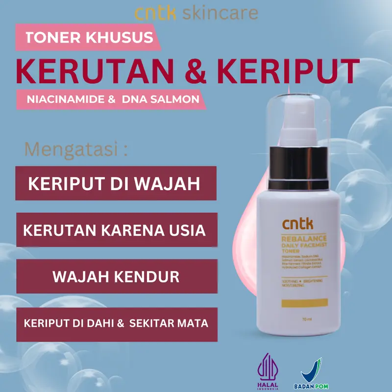 Cntk Toner ANTI KERIPUT & KERUTAN – Kencangkan & Haluskan Kerutan dia area wajah , mata, dahi, sekitar mulut - wajah yg kendur BPOM & Halal 4