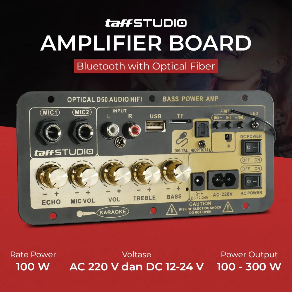 Papan Audio Amplifier Board TaffSTUDIO D30 D10OK D10 D50 Bass Adaptor dengan Layar Digital ampli
