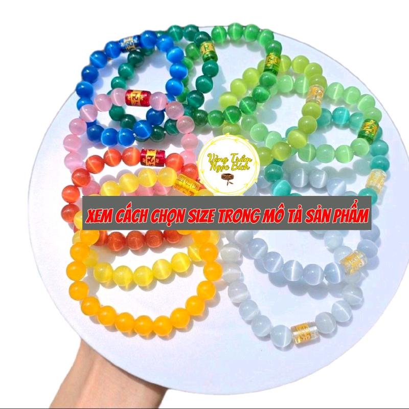 Vòng tay đa mat meo mix charm om mani cho nữ đủ màu theo mệnh Phụ Kiện vòng tay Đeo Tay nữ