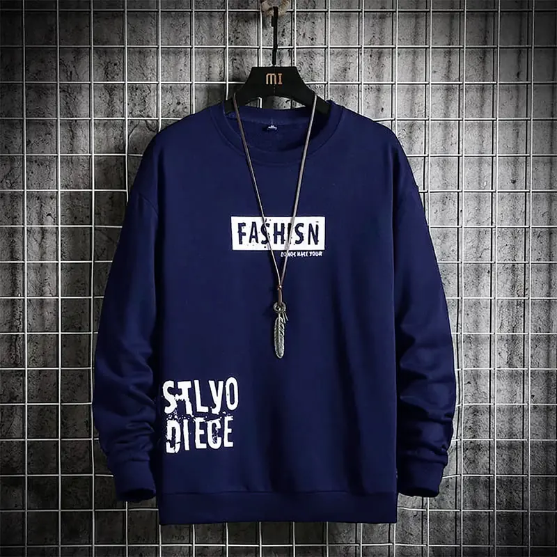 Baju lengan panjang  L,XL,XXL kaos disto t-shirt bandung terlaris fashion pria FANDY Fit Motif Sablon Distro Hoodie Oblong 3