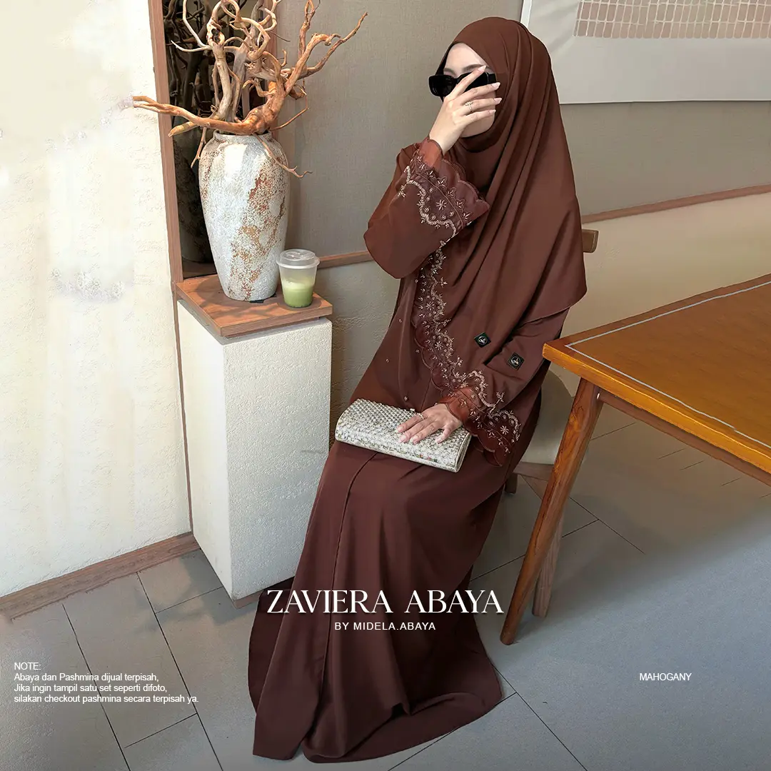 [ABAYA ONLY] Zaviera Series 2026( Abaya Dress Haji Umroh ) Simple Basic Daily | Bordir mix Swaroski