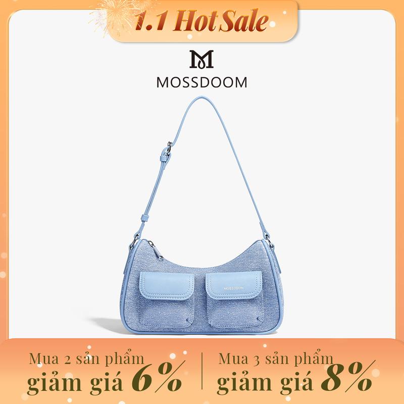  MOSSDOOM Liora Bag Túi đeo vai màu trơn thời trang mùa hè phong cách Hàn Quốc 