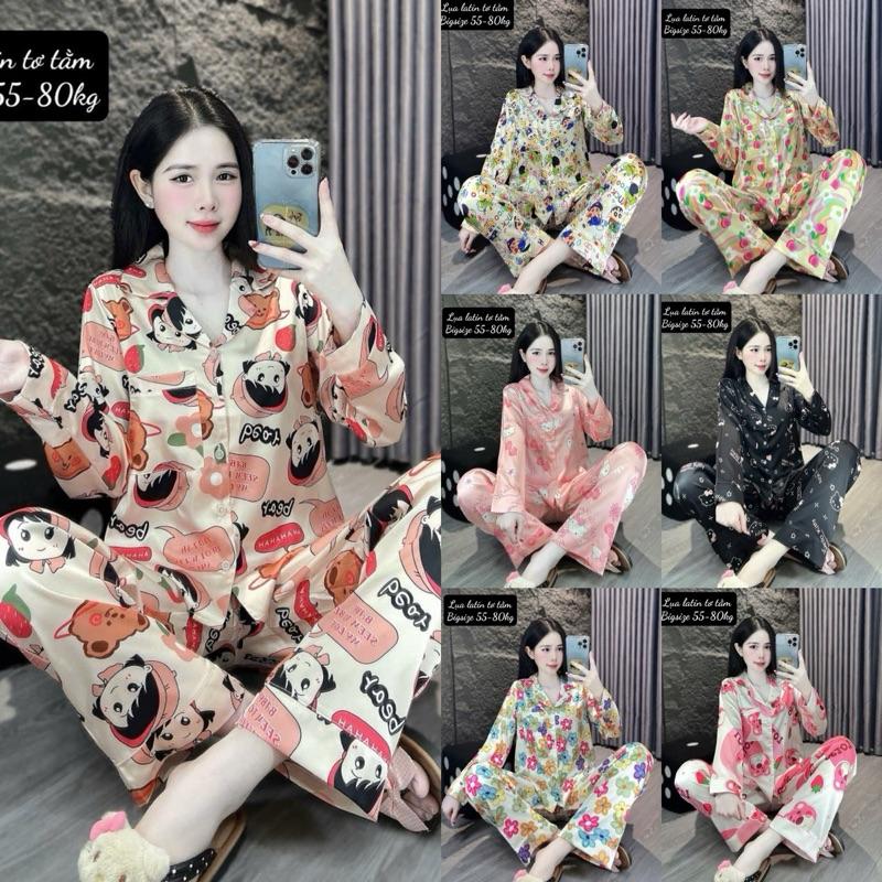 BIGSIZE (60-75kg) PIJAMA TAY DÀI QUẦN DÀI Lụa LATIN TƠ TẰM THIẾT KẾ CAO CẤP